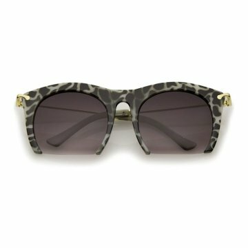 Womens Cateye High Fashion Semi-Rimless Metal Arms Sunglasses