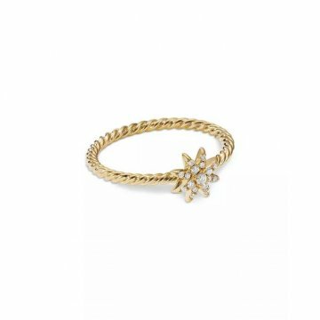 Petite Station Ring in 18K Yellow Gold with Diamonds